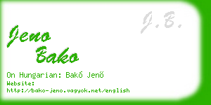 jeno bako business card